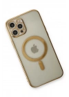 Newface iPhone 12 Pro Kılıf Magneticsafe Lazer Silikon - Gold