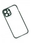 Newface iPhone 12 Pro Kılıf Miami Şeffaf Silikon - Koyu Yeşil