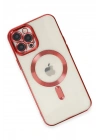 Newface iPhone 12 Pro Max Kılıf Kross Magneticsafe Kapak - Kırmızı