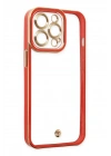 Newface iPhone 13 Pro Kılıf Liva Lens Silikon - Kırmızı