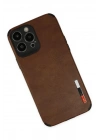 Newface iPhone 13 Pro Max Kılıf Loop Deri Silikon - Kahverengi