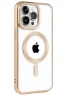 Newface iPhone 14 Pro Max Kılıf Kronos Magsafe Kapak - Gold