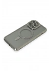 Newface iPhone 15 Pro Kılıf Joke Simli Magneticsafe Kılıf - Gri