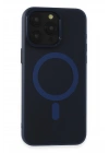 Newface iPhone 15 Pro Kılıf Lodos Magneticsafe Mat Kapak - Mavi