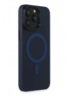 Newface iPhone 15 Pro Kılıf Lodos Magneticsafe Mat Kapak - Mavi