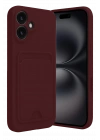 Newface iPhone 16 Kılıf Kelvin Kartvizitli Silikon - Bordo