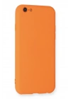 Newface iPhone 6 Kılıf Nano içi Kadife Silikon - Turuncu