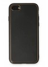 Newface iPhone 7 Kılıf Coco Deri Silikon Kapak - Siyah