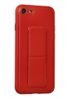 Newface iPhone 7 Kılıf Coco Deri Standlı Kapak - Kırmızı