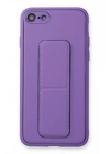 Newface iPhone 7 Kılıf Coco Deri Standlı Kapak - Koyu Lila