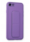 Newface iPhone 7 Kılıf Coco Deri Standlı Kapak - Koyu Lila