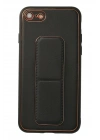 Newface iPhone 7 Kılıf Coco Deri Standlı Kapak - Siyah