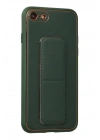 Newface iPhone 7 Kılıf Coco Deri Standlı Kapak - Yeşil