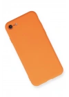 Newface iPhone 7 Kılıf Nano içi Kadife Silikon - Turuncu
