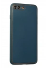 Newface iPhone 7 Plus Kılıf Coco Deri Silikon Kapak - Mavi