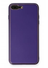 Newface iPhone 7 Plus Kılıf Coco Deri Silikon Kapak - Mor