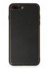 Newface iPhone 7 Plus Kılıf Coco Deri Silikon Kapak - Siyah