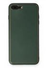 Newface iPhone 7 Plus Kılıf Coco Deri Silikon Kapak - Yeşil
