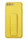 Newface iPhone 7 Plus Kılıf Coco Deri Standlı Kapak - Sarı