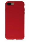 Newface iPhone 7 Plus Kılıf Nano içi Kadife Silikon - Kırmızı