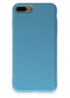 Newface iPhone 7 Plus Kılıf Nano içi Kadife Silikon - Mavi