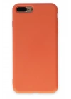Newface iPhone 7 Plus Kılıf Nano içi Kadife Silikon - Turuncu