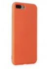 Newface iPhone 7 Plus Kılıf Nano içi Kadife Silikon - Turuncu