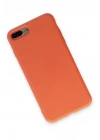 Newface iPhone 7 Plus Kılıf Nano içi Kadife Silikon - Turuncu