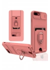 Newface iPhone 7 Plus Kılıf Zuma Kartvizitli Yüzüklü Silikon - Pembe