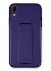 Newface iPhone XR Kılıf Coco Deri Standlı Kapak - Mor