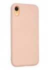 Newface iPhone XR Kılıf Nano içi Kadife Silikon - Pudra