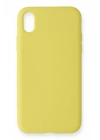 Newface iPhone XR Kılıf Nano içi Kadife Silikon - Sarı