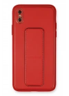 Newface iPhone XS Max Kılıf Coco Deri Standlı Kapak - Kırmızı