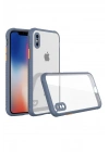 Newface iPhone XS Max Kılıf Miami Şeffaf Silikon - Gri