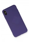 Newface iPhone XS Max Kılıf Nano içi Kadife Silikon - Mor