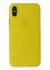 Newface iPhone XS Max Kılıf PP Ultra İnce Kapak - Sarı