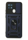 Newface Oppo A15 Kılıf Pars Lens Yüzüklü Silikon - Lacivert