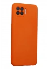 Newface Oppo Reno 4 Lite Kılıf Nano içi Kadife Silikon - Turuncu