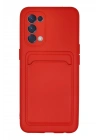 Newface Oppo Reno 5 Kılıf Kelvin Kartvizitli Silikon - Kırmızı