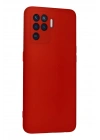 Newface Oppo Reno 5 Lite Kılıf Nano içi Kadife Silikon - Kırmızı