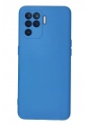 Newface Oppo Reno 5 Lite Kılıf Nano içi Kadife Silikon - Mavi