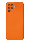 Newface Oppo Reno 5 Lite Kılıf Nano içi Kadife Silikon - Turuncu
