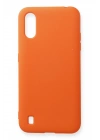 Newface Samsung Galaxy A01 Kılıf Nano içi Kadife Silikon - Turuncu