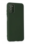 Newface Samsung Galaxy A03S Kılıf Lansman Glass Kapak - Koyu Yeşil