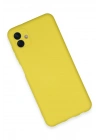 Newface Samsung Galaxy A04E Kılıf Nano içi Kadife Silikon - Sarı