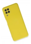 Newface Samsung Galaxy A22 Kılıf Nano içi Kadife Silikon - Sarı