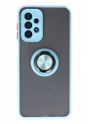 Newface Samsung Galaxy A23 4G Kılıf Montreal Yüzüklü Silikon Kapak - Buz Mavi