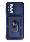 Newface Samsung Galaxy A23 4G Kılıf Pars Lens Yüzüklü Silikon - Lacivert