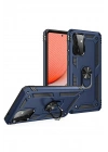 Newface Samsung Galaxy A72 Kılıf Sofya Yüzüklü Silikon Kapak - Lacivert
