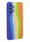 Newface Samsung Galaxy A73 5G Kılıf Ebruli Lansman Silikon - Mavi-Turuncu